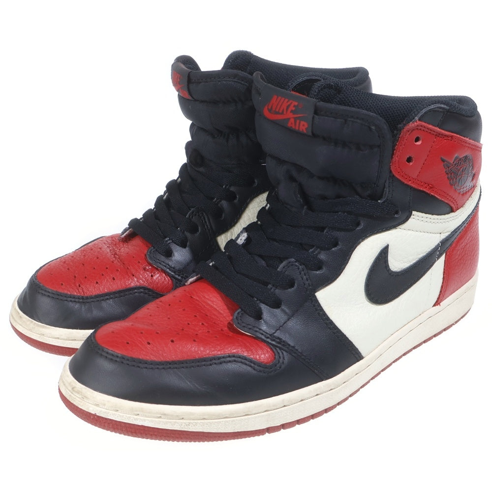 NIKE(ナイキ) AIR JORDAN 1 RETRO HIGH OG Bred Toe エアジョーダンワン レトロ ブレッドトゥ ハイカットスニーカー レッド/ホワイト US10/28.0cm 555088-610
