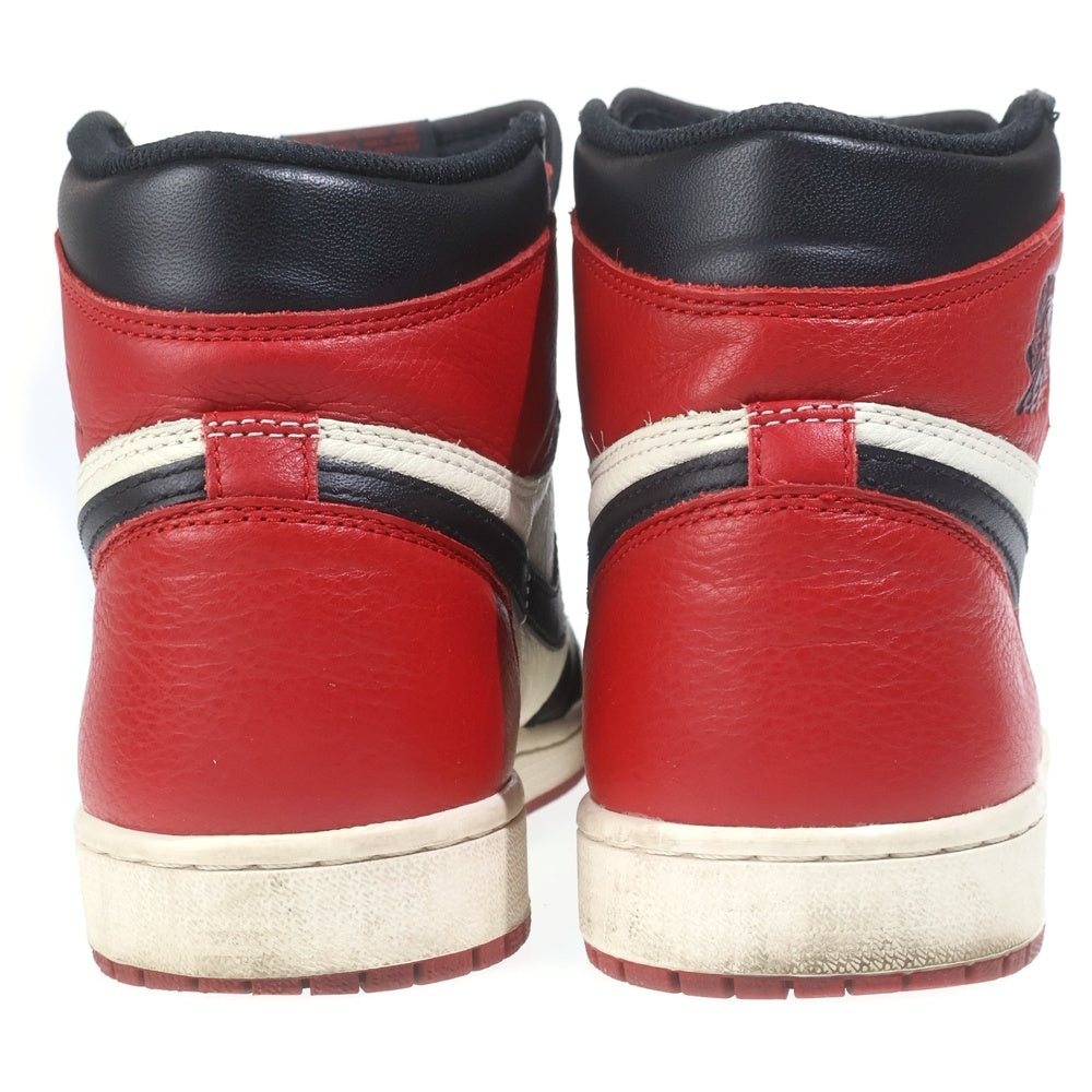 NIKE(ナイキ) AIR JORDAN 1 RETRO HIGH OG Bred Toe エアジョーダンワン レトロ ブレッドトゥ ハイカットスニーカー レッド/ホワイト US10/28.0cm 555088-610