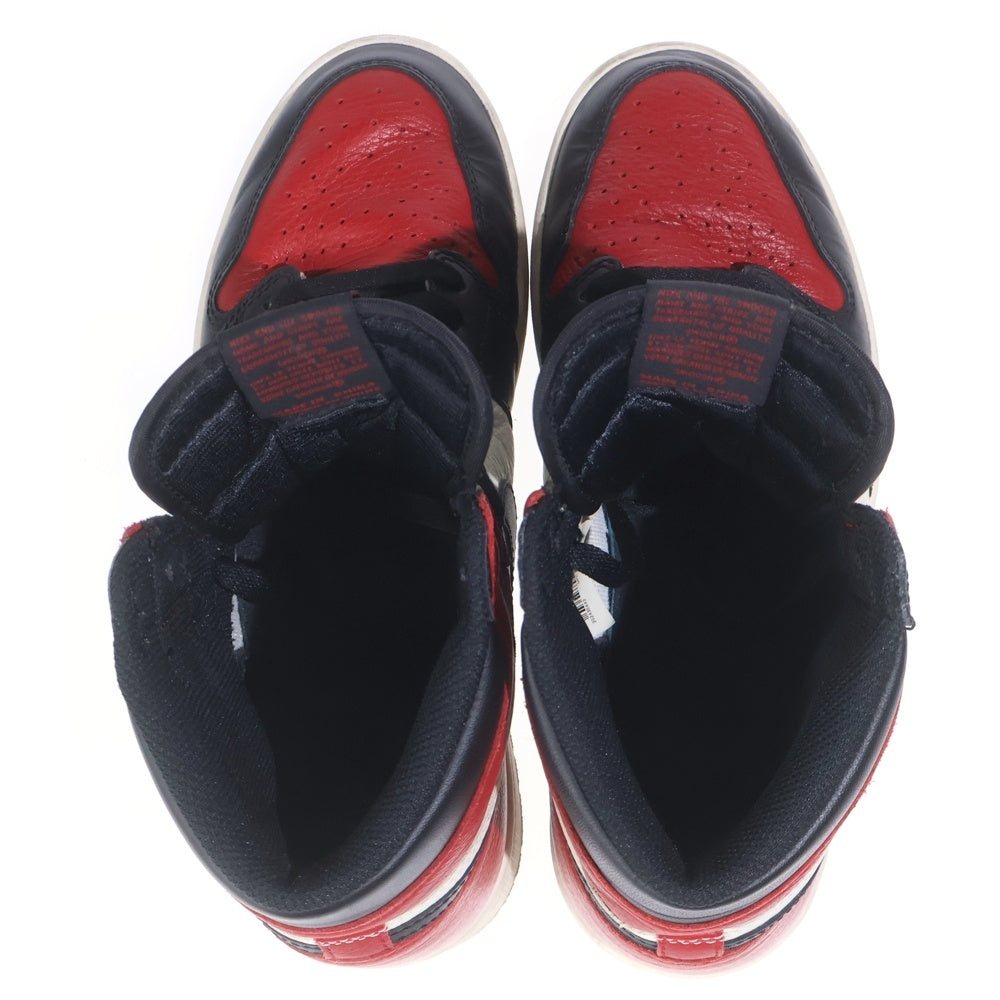 NIKE(ナイキ) AIR JORDAN 1 RETRO HIGH OG Bred Toe エアジョーダンワン レトロ ブレッドトゥ ハイカットスニーカー レッド/ホワイト US10/28.0cm 555088-610