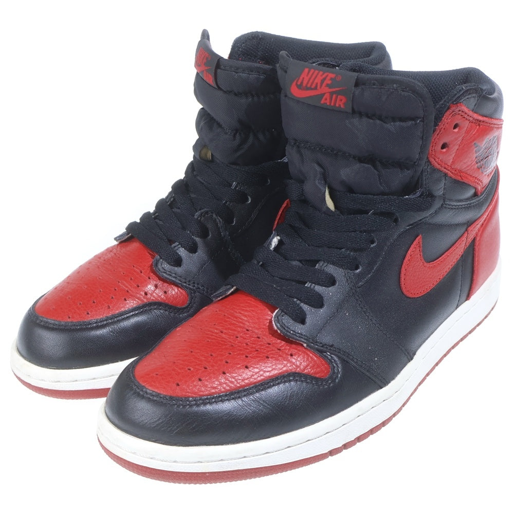 NIKE(ナイキ) 【観賞用 2016年製】 AIR JORDAN 1 RETRO HIGH OG BANNED BRED エアジョーダン1 バーンド ブレッド ハイカットスニーカー US10/28.0cm 555088-001