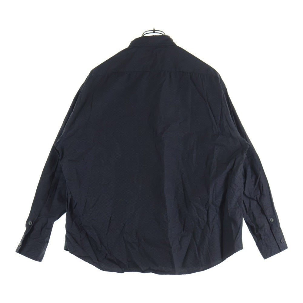 Porter Classic(ポータークラシック) Roll UP DOT SHIRT ロールアップ ドット柄 コットン 長袖シャツ ブラック/ブルー