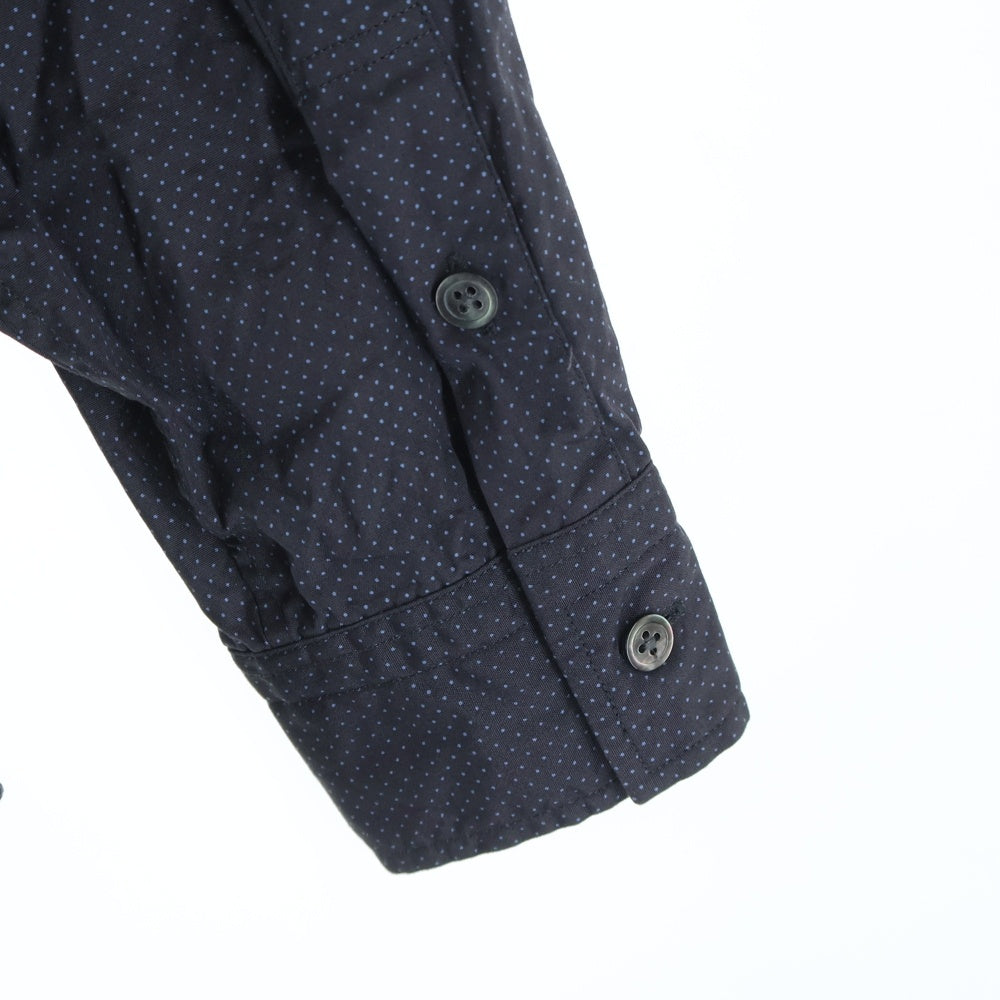 Porter Classic(ポータークラシック) Roll UP DOT SHIRT ロールアップ ドット柄 コットン 長袖シャツ ブラック/ブルー