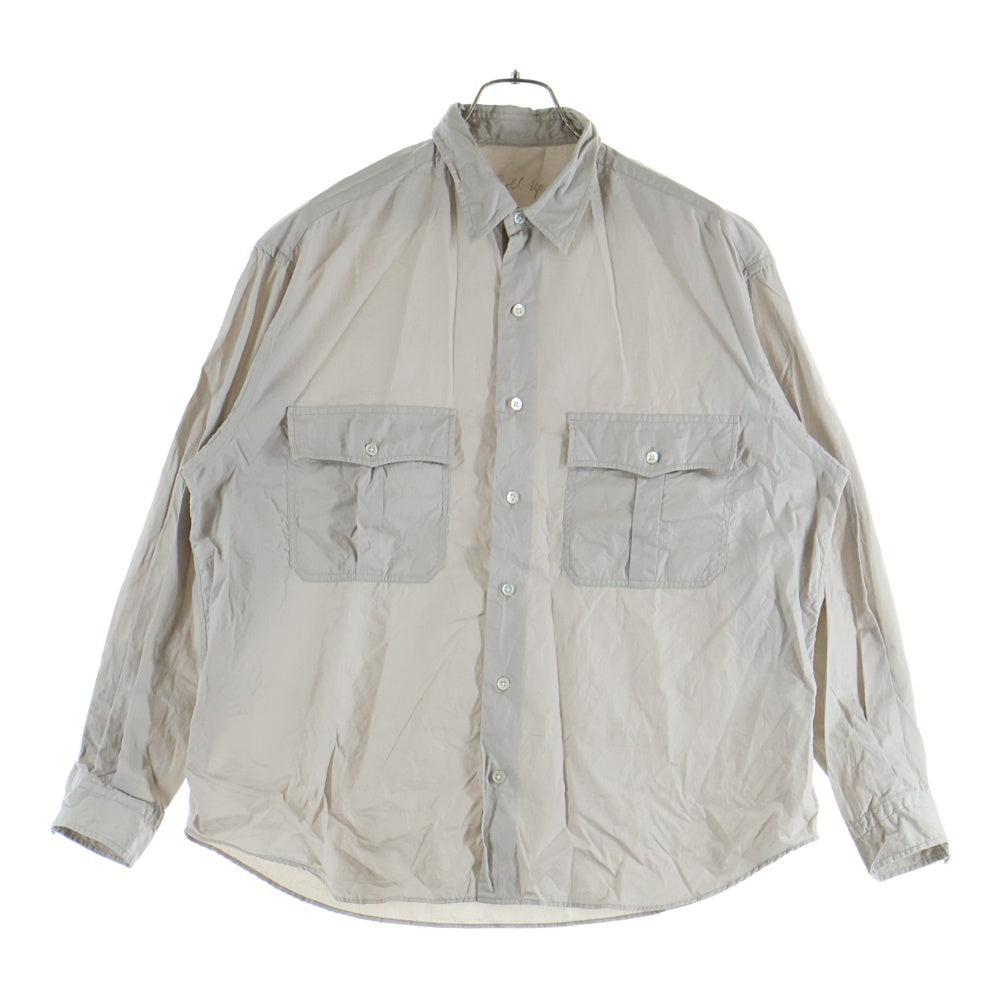 Porter Classic(ポータークラシック) Roll UP ロールアップ フロントボタン ポケット付き コットン 長袖シャツ アイボリー