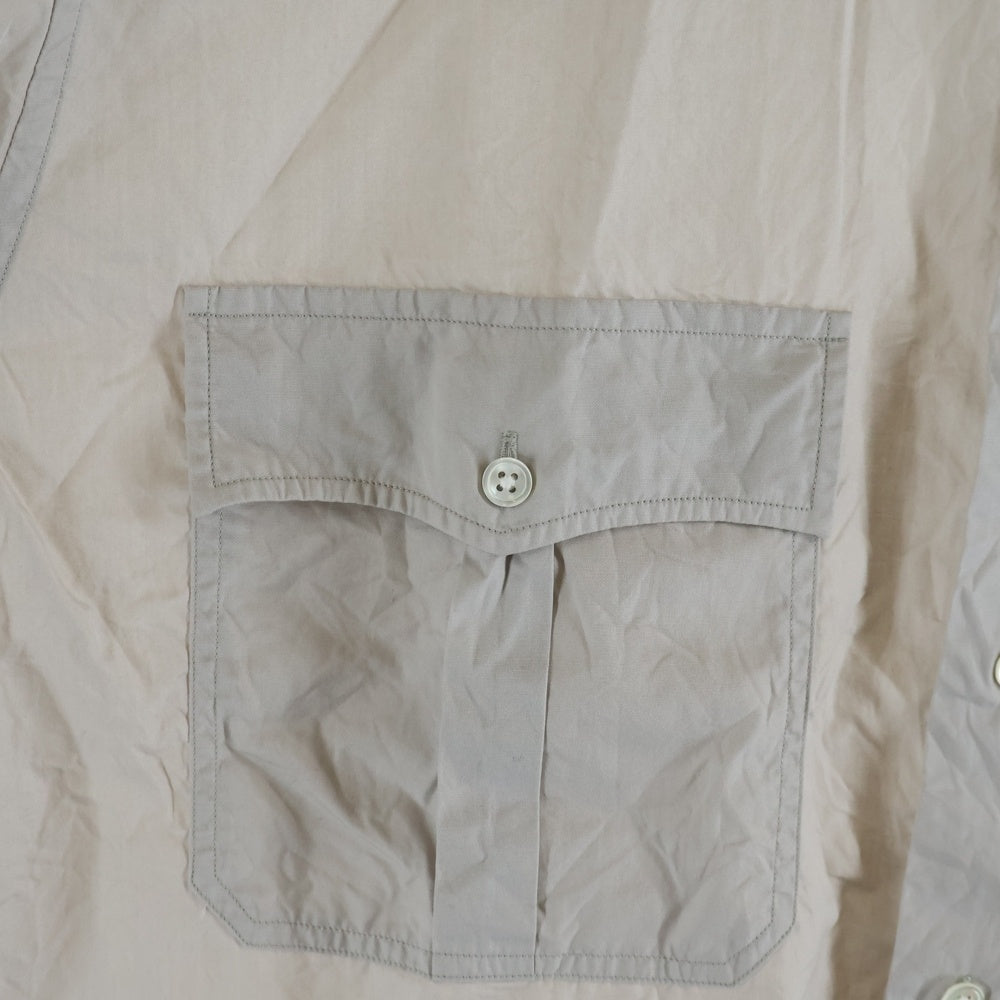 Porter Classic(ポータークラシック) Roll UP ロールアップ フロントボタン ポケット付き コットン 長袖シャツ アイボリー