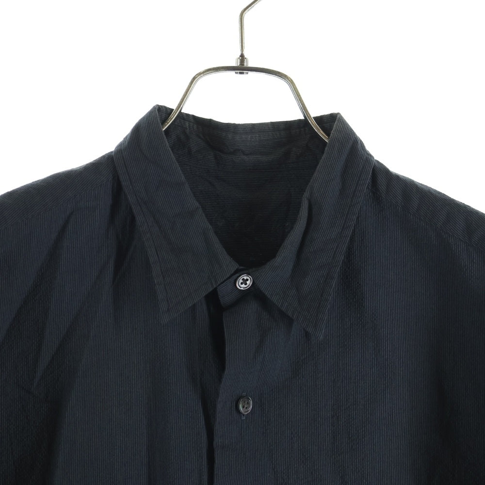 Porter Classic(ポータークラシック) Roll UP FLLANNEL SHIRT ロールアップ フロントボタン コットン フランネル長袖シャツ ブラック