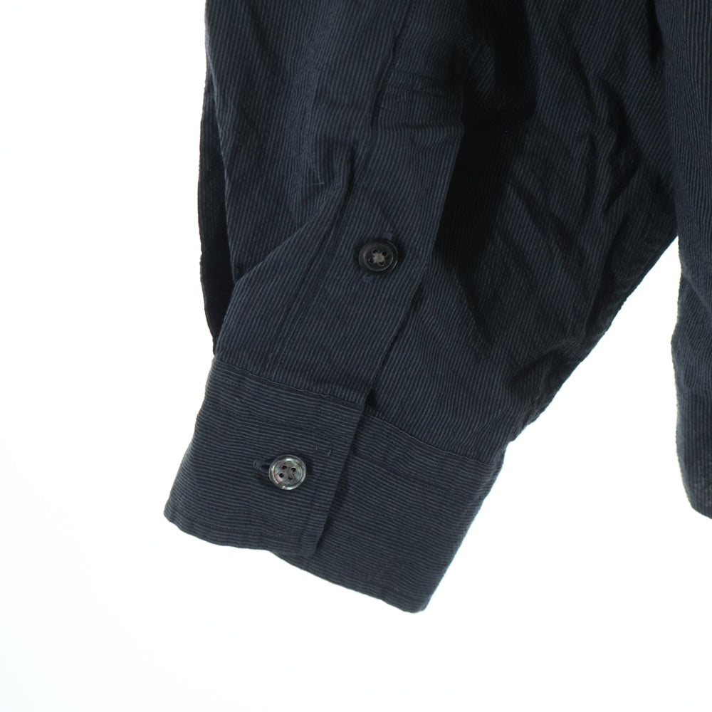 Porter Classic(ポータークラシック) Roll UP FLLANNEL SHIRT ロールアップ フロントボタン コットン フランネル長袖シャツ ブラック