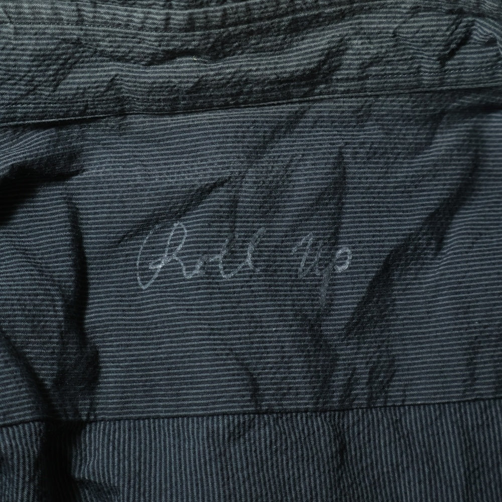 Porter Classic(ポータークラシック) Roll UP FLLANNEL SHIRT ロールアップ フロントボタン コットン フランネル長袖シャツ ブラック