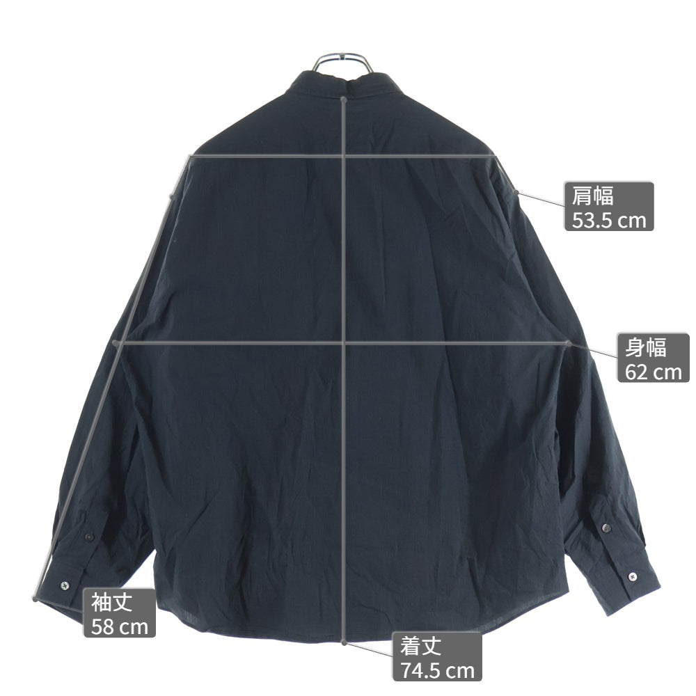 Porter Classic(ポータークラシック) Roll UP FLLANNEL SHIRT ロールアップ フロントボタン コットン フランネル長袖シャツ ブラック