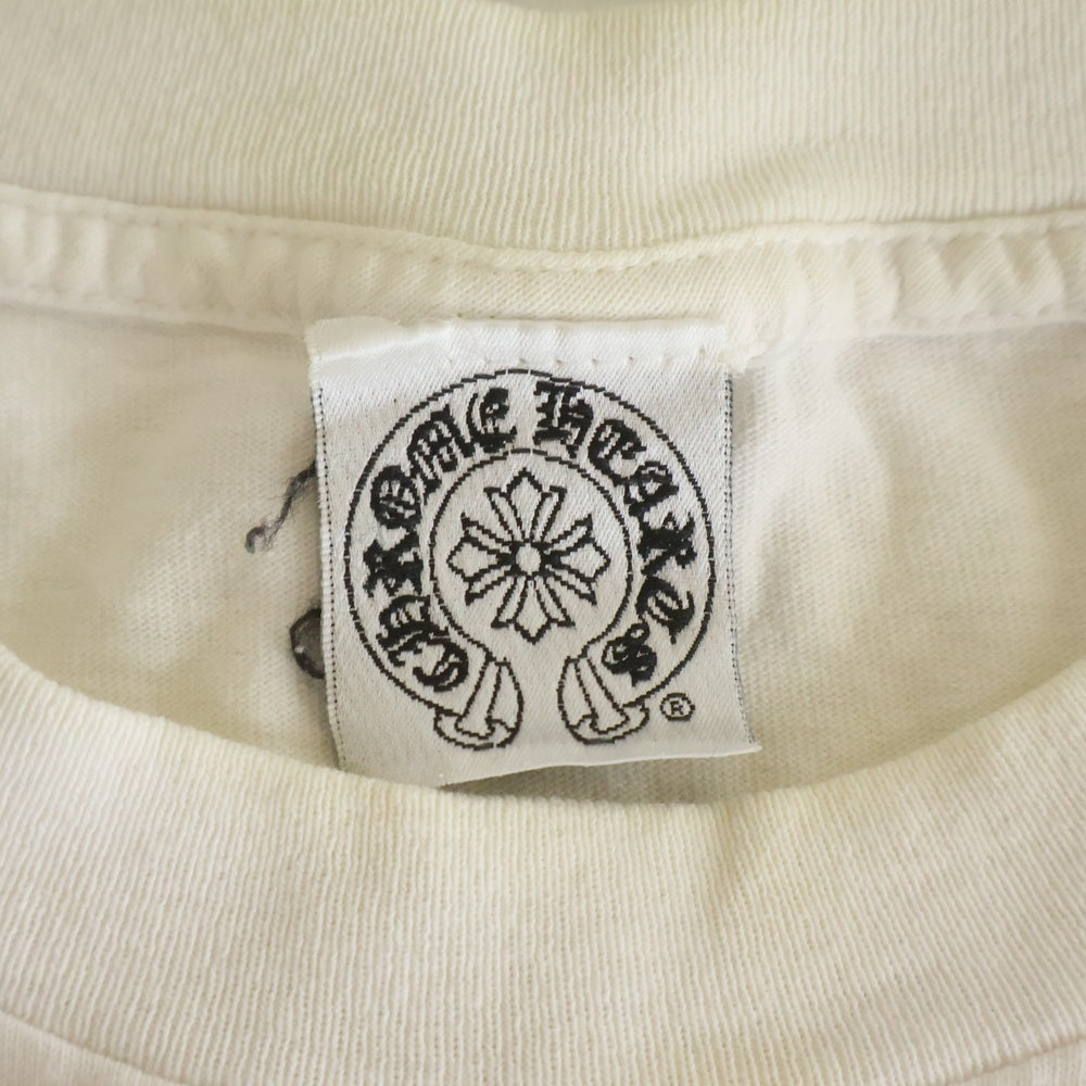 CHROME HEARTS(クロムハーツ) OLD SCRL LOGO オールドスクロールロゴ アームホースシュー プリント 長袖Tシャツ ホワイト