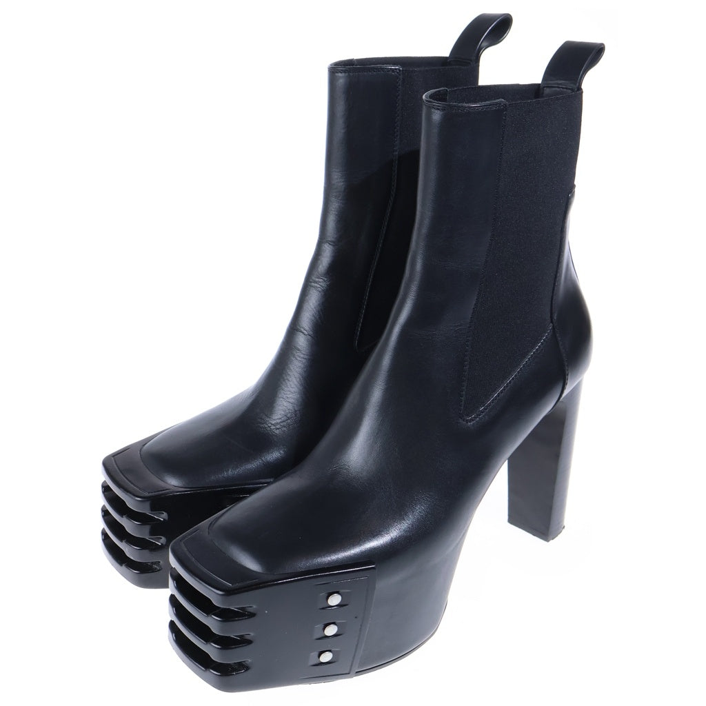 Rick Owens(リックオウエンス) Grilled Platform Kiss Boots キスブーツ ハイヒール ブラック RP02C1843