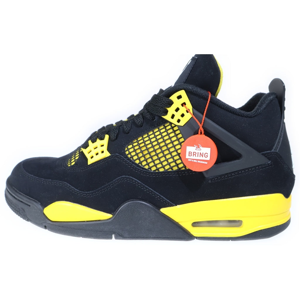 NIKE(ナイキ) AIR JORDAN 4 RETRO Thunder エアジョーダン レトロ サンダー ローカットスニーカー ブラック/イエロー US9/27.0cm DH6927-017
