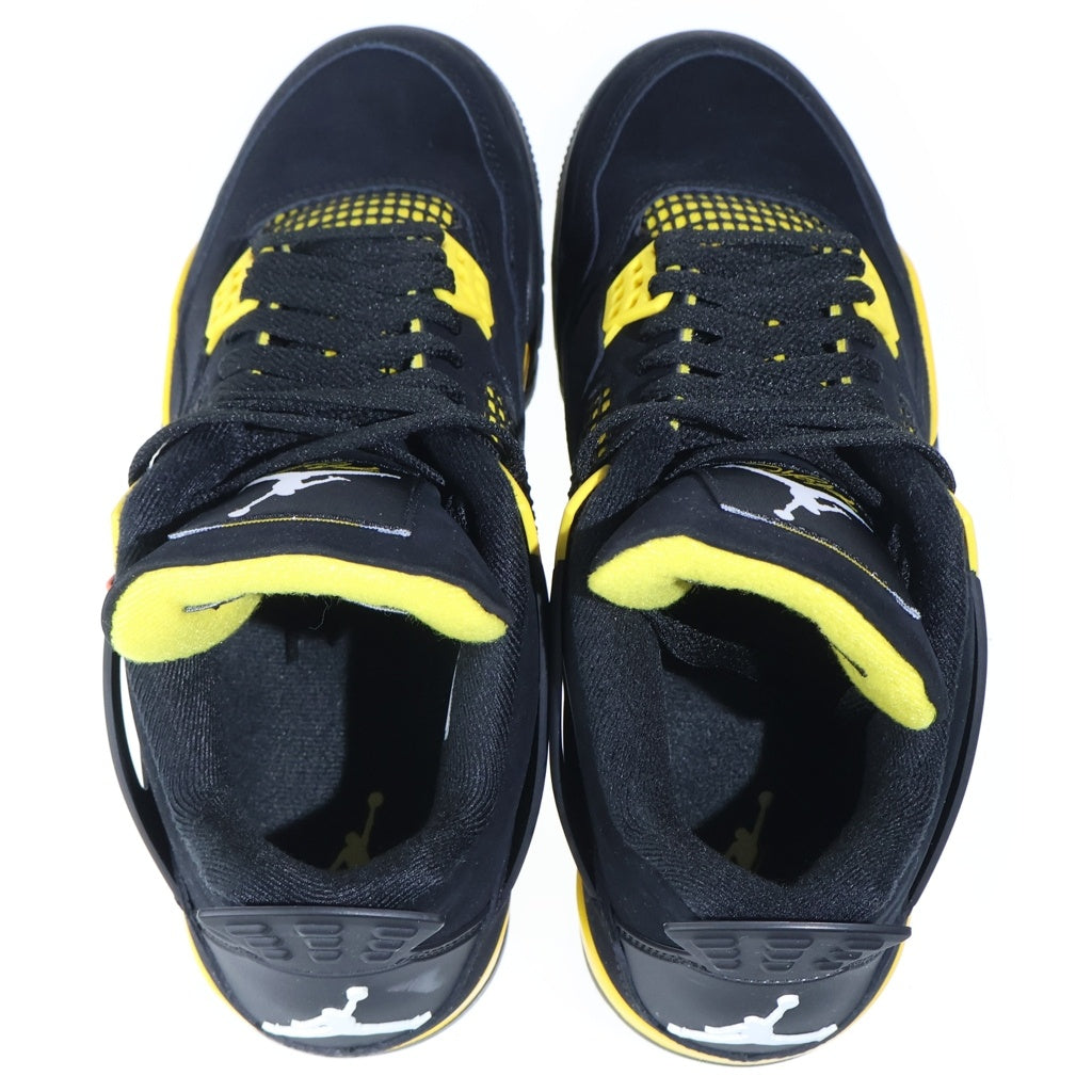 NIKE(ナイキ) AIR JORDAN 4 RETRO Thunder エアジョーダン レトロ サンダー ローカットスニーカー ブラック/イエロー US9/27.0cm DH6927-017