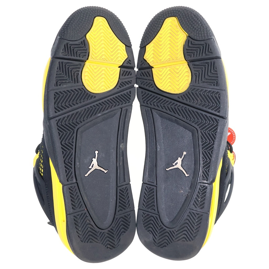 NIKE(ナイキ) AIR JORDAN 4 RETRO Thunder エアジョーダン レトロ サンダー ローカットスニーカー ブラック/イエロー US9/27.0cm DH6927-017