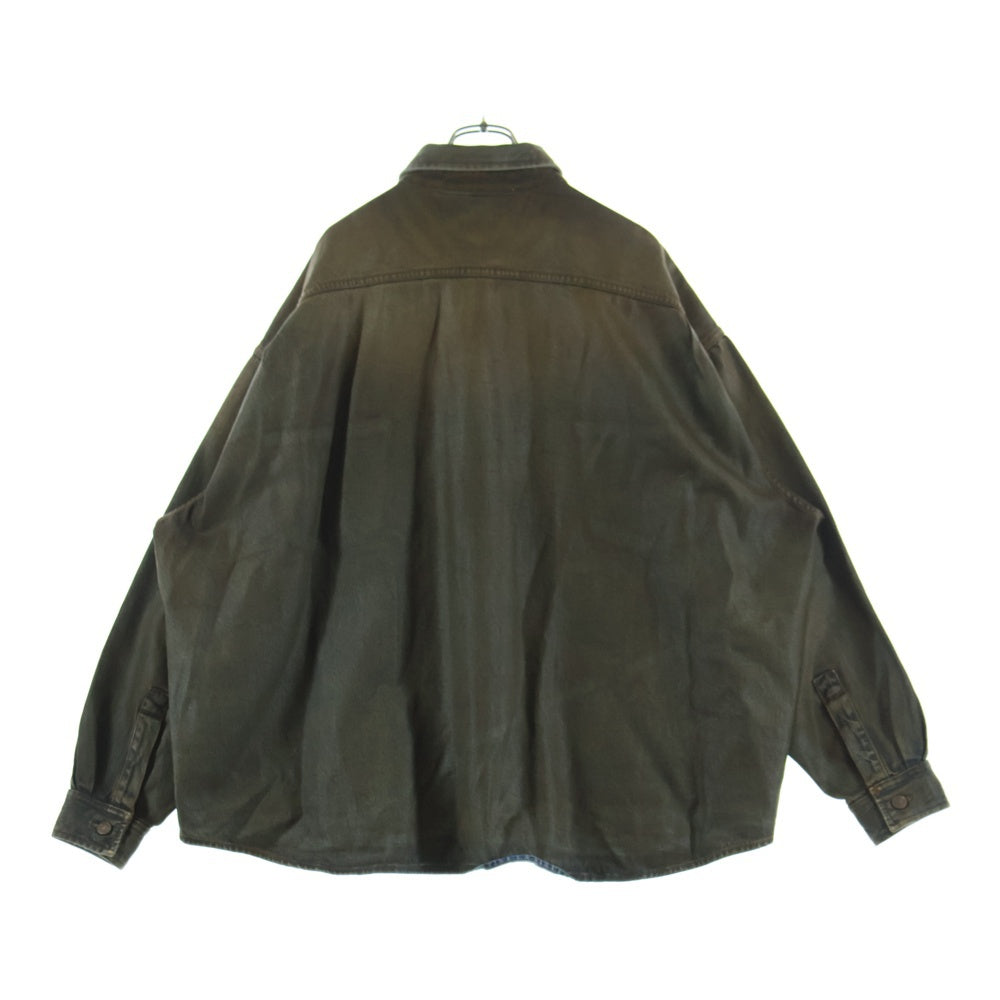 Acne Studios(アクネ ストゥディオズ) WAX CORTED DENIM SHIRT JACKET ワックスコーティング ボタンアップ デニムシャツ ジャケット ブロンズ FN-MN-SHIR000695