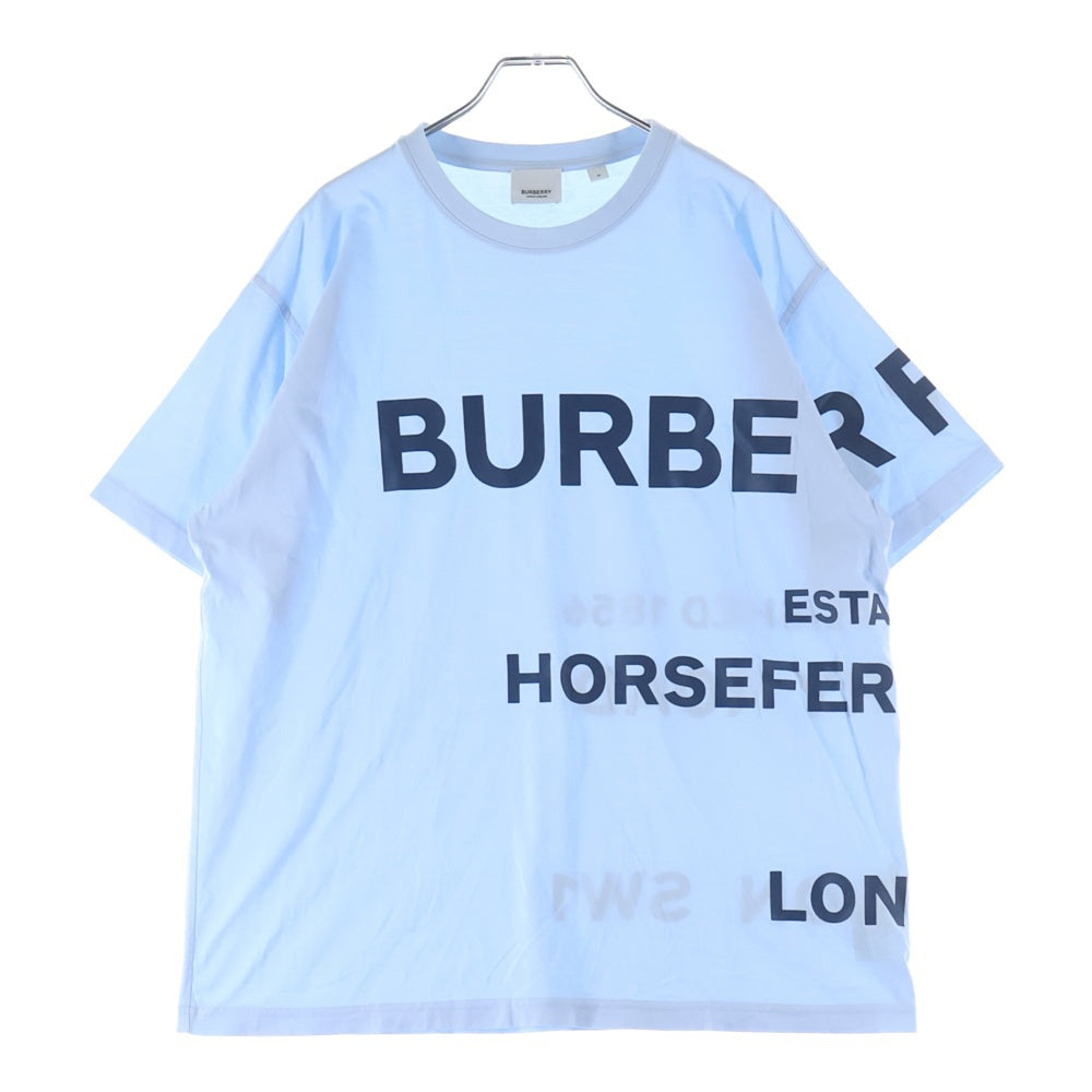 BURBERRY(バーバリー) ホースフェリーロゴ クルーネック半袖Tシャツカットソー ライトブルー 8040765