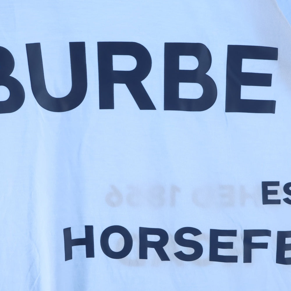 BURBERRY(バーバリー) ホースフェリーロゴ クルーネック半袖Tシャツカットソー ライトブルー 8040765