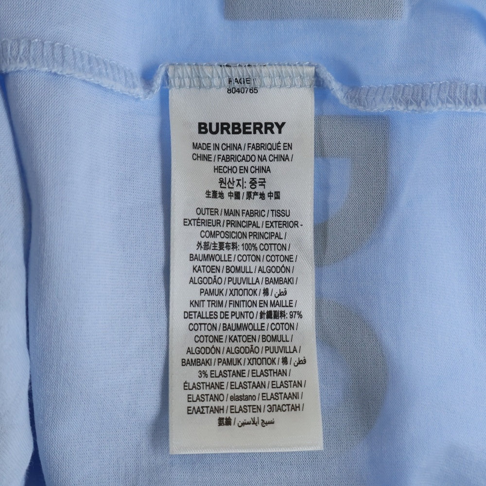 BURBERRY(バーバリー) ホースフェリーロゴ クルーネック半袖Tシャツカットソー ライトブルー 8040765