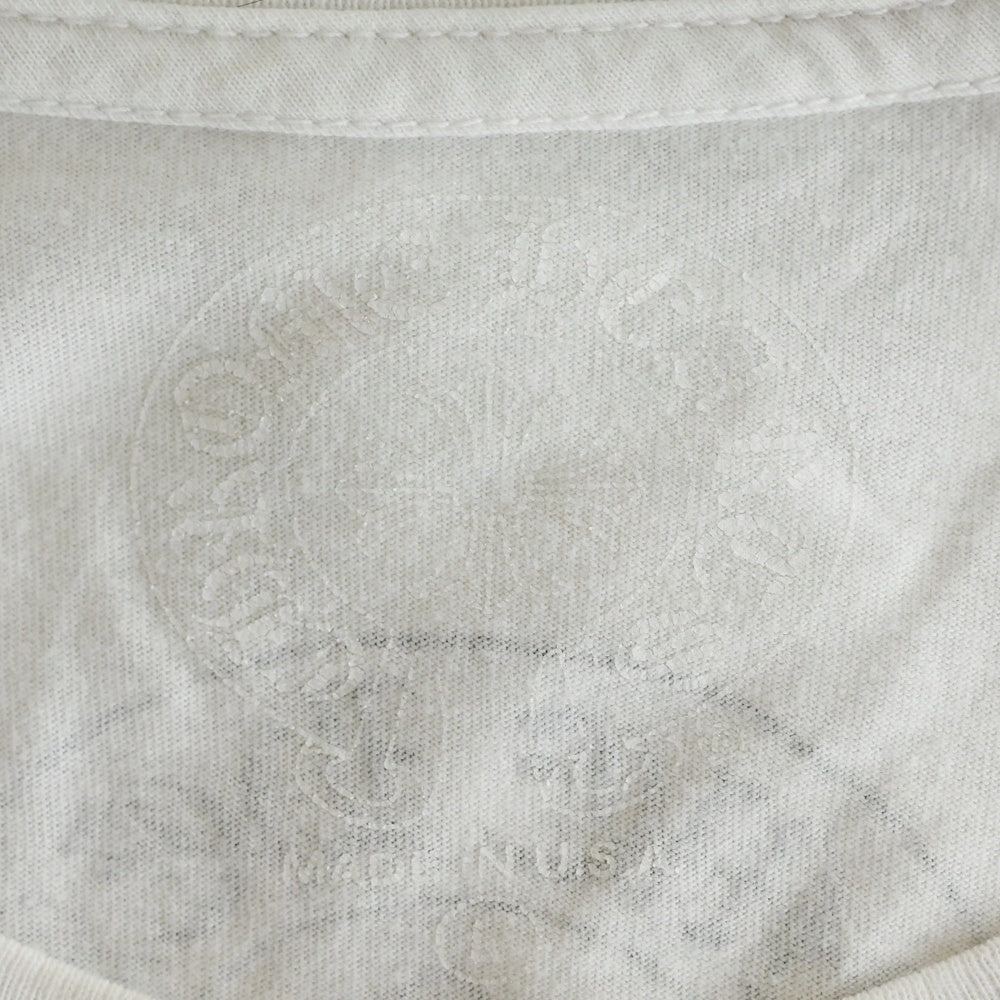 CHROME HEARTS(クロムハーツ) ホースシュー スクロールラベルプリント フロントポケット クルーネック半袖Tシャツ カットソー ホワイト
