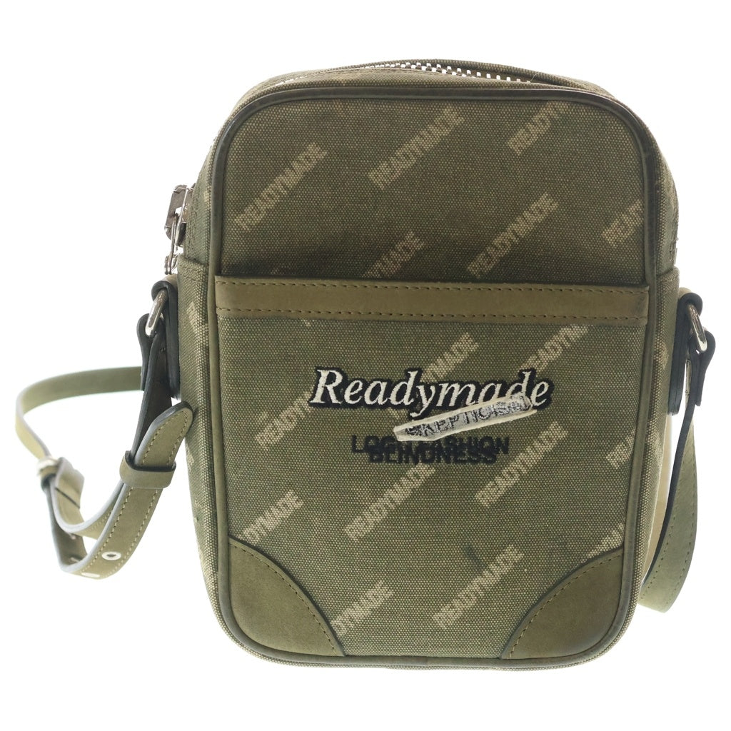 READY MADE(レディメイド) SHOULDER BAG 総柄 ロゴ刺繍 デニムショルダーバック カーキ RE-CO-KH-00-00-48 レディース