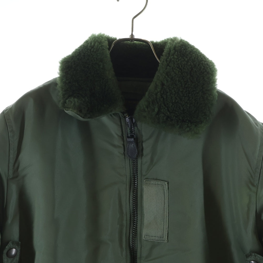 ALPHA INDUSTRIES(アルファ インダストリーズ) B-15 ボアカラー ナイロン フライトジャケット カーキ 20015-049