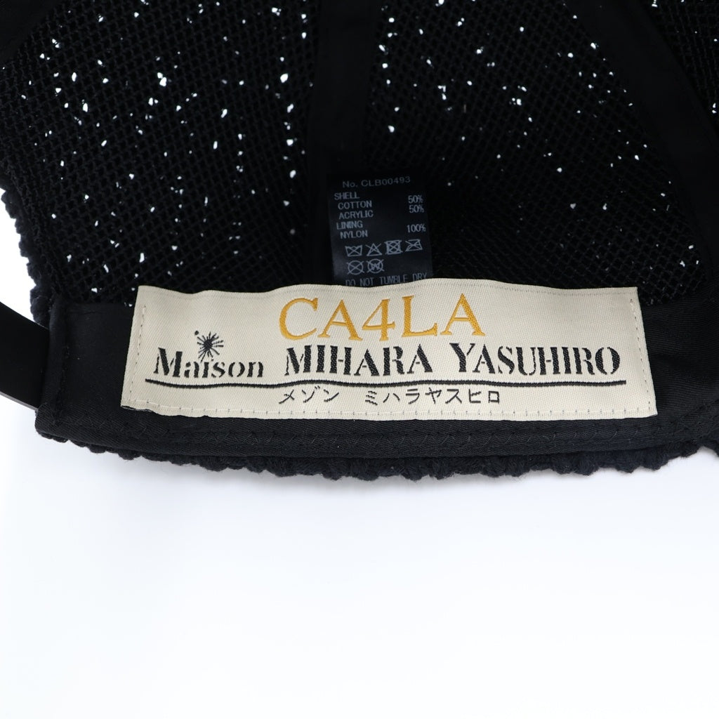 MAISON MIHARAYASUHIRO(メゾンミハラヤスヒロ) ×CA4LA カシラ ローゲージニット ベースボールキャップ ブラック CLB00493