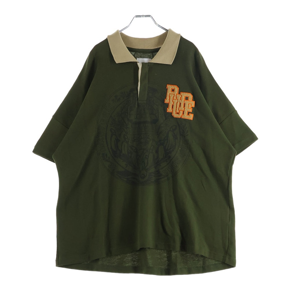 RHUDE(ルード) 25SS SCRAMBLE LOGO STAMP POLO スクランブルロゴ スタンプ 半袖ポロシャツ グリーン RHSS25PO04012