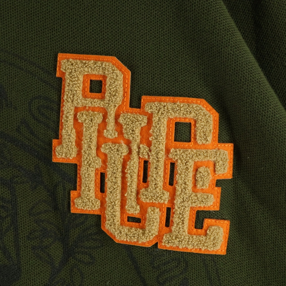 RHUDE(ルード) 25SS SCRAMBLE LOGO STAMP POLO スクランブルロゴ スタンプ 半袖ポロシャツ グリーン RHSS25PO04012