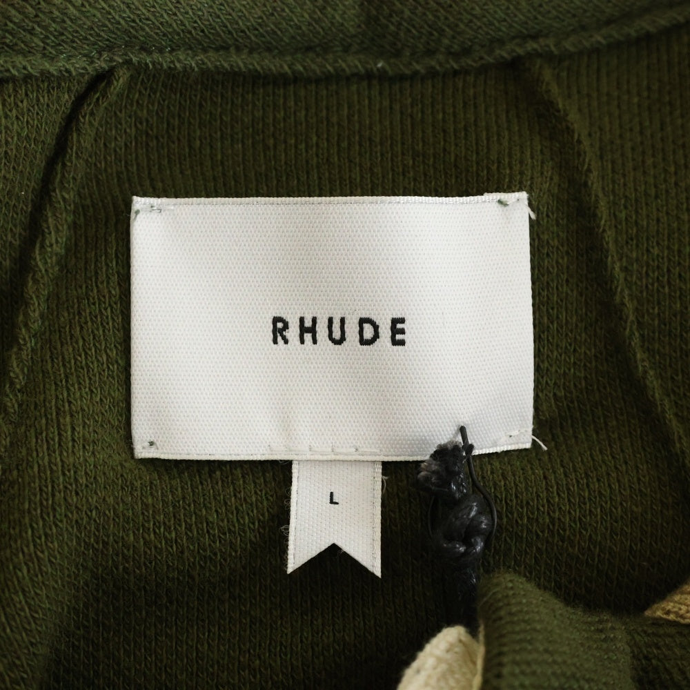 RHUDE(ルード) 25SS SCRAMBLE LOGO STAMP POLO スクランブルロゴ スタンプ 半袖ポロシャツ グリーン RHSS25PO04012
