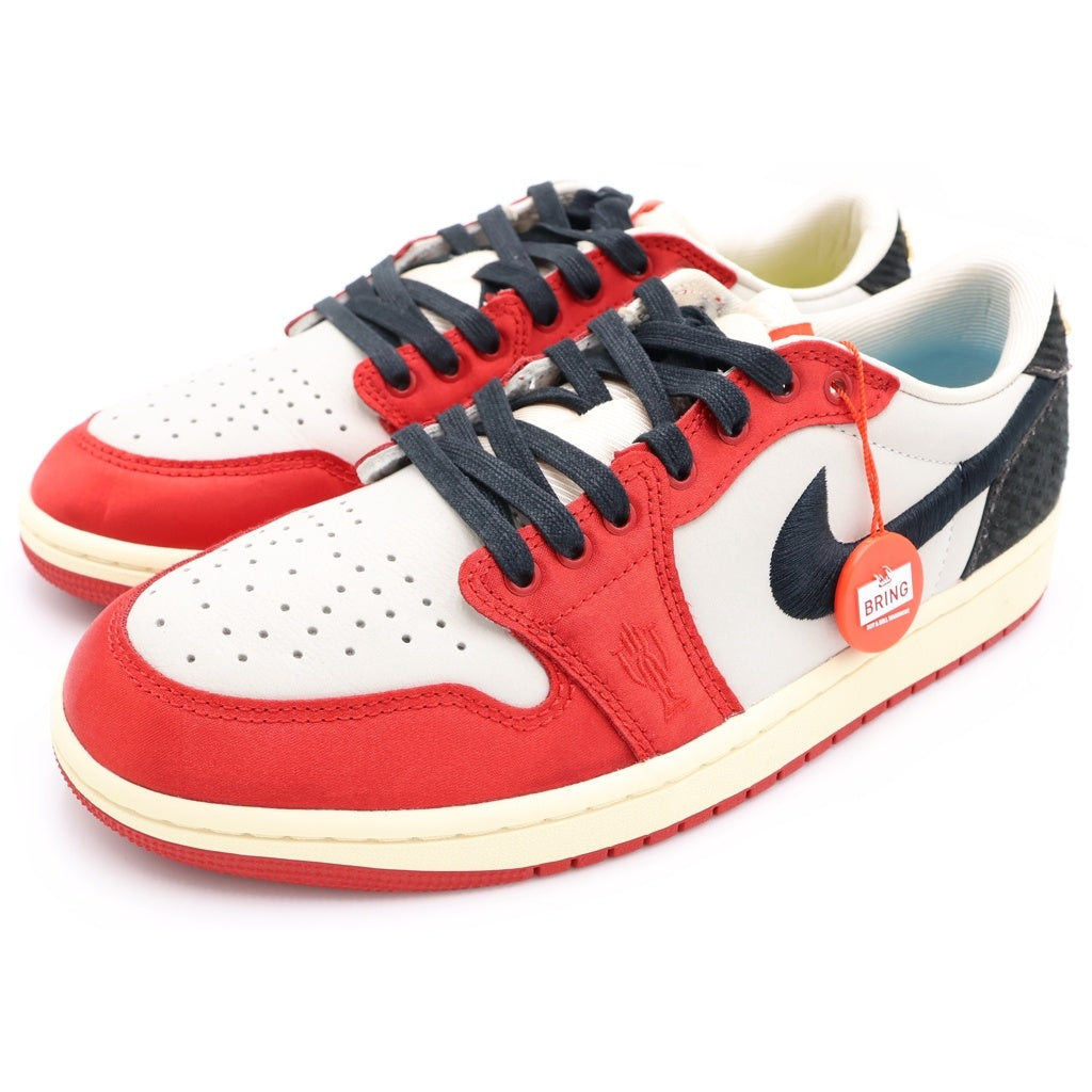 NIKE(ナイキ) ×Trophy Room AIR JORDAN 1 LOW OG トロフィールーム エアジョーダン1 ローカットスニーカー レッド/ブラック US9.5/27.5cm FN0432-100