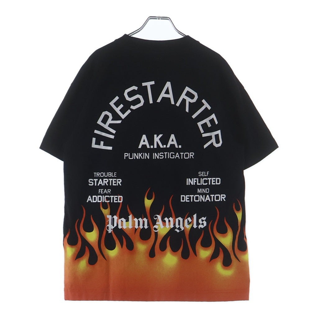 Palm Angels(パームエンジェルス) FIRESTARTER CLASSIC TEE ファイアスターター クラシック 半袖Tシャツ カットソー ブラック PMAA001R20413017