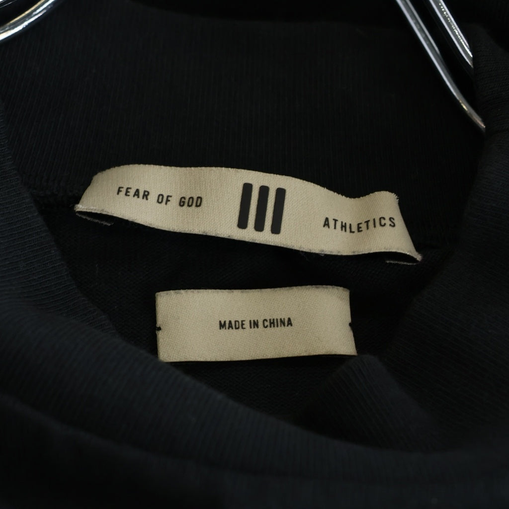 FEAR OF GOD ESSENTIALS(フィアオブゴッド エッセンシャルズ) ×adidas Athletics Heavy Jersey Mock Tee アディダス アスレチックヘビージャージ モック半袖Tシャツ ブラック IS6839