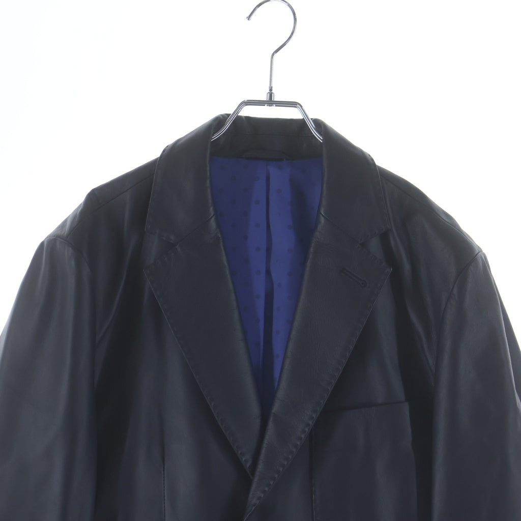 NO BRAND(ノーブランド) CHESTER BARRIE(チェスター バリー) ラムレザー 裏地ドット 2B テーラードジャケット ブラック 792880-1