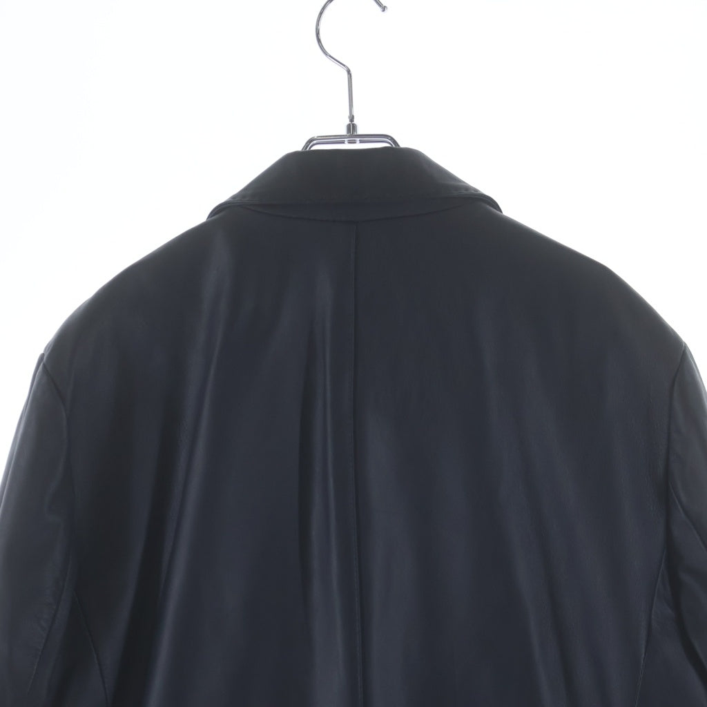 NO BRAND(ノーブランド) CHESTER BARRIE(チェスター バリー) ラムレザー 裏地ドット 2B テーラードジャケット ブラック 792880-1