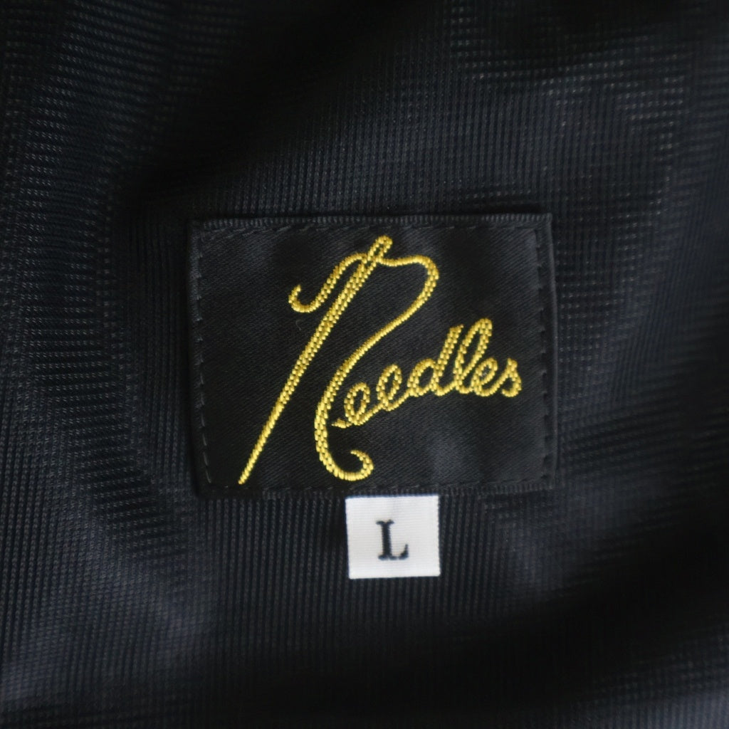 Needles(ニードルス) 23AW STUDIOUS別注 ロゴ刺繍 ナイロン トラックパンツ ブラック NS1548