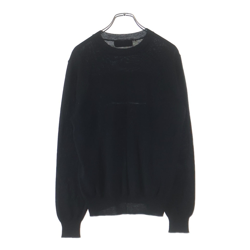 DSQUARED2(ディースクエアード) 21AW フロントロゴ クルーネック ウールニット セーター ブラック S71HA1121 S17435