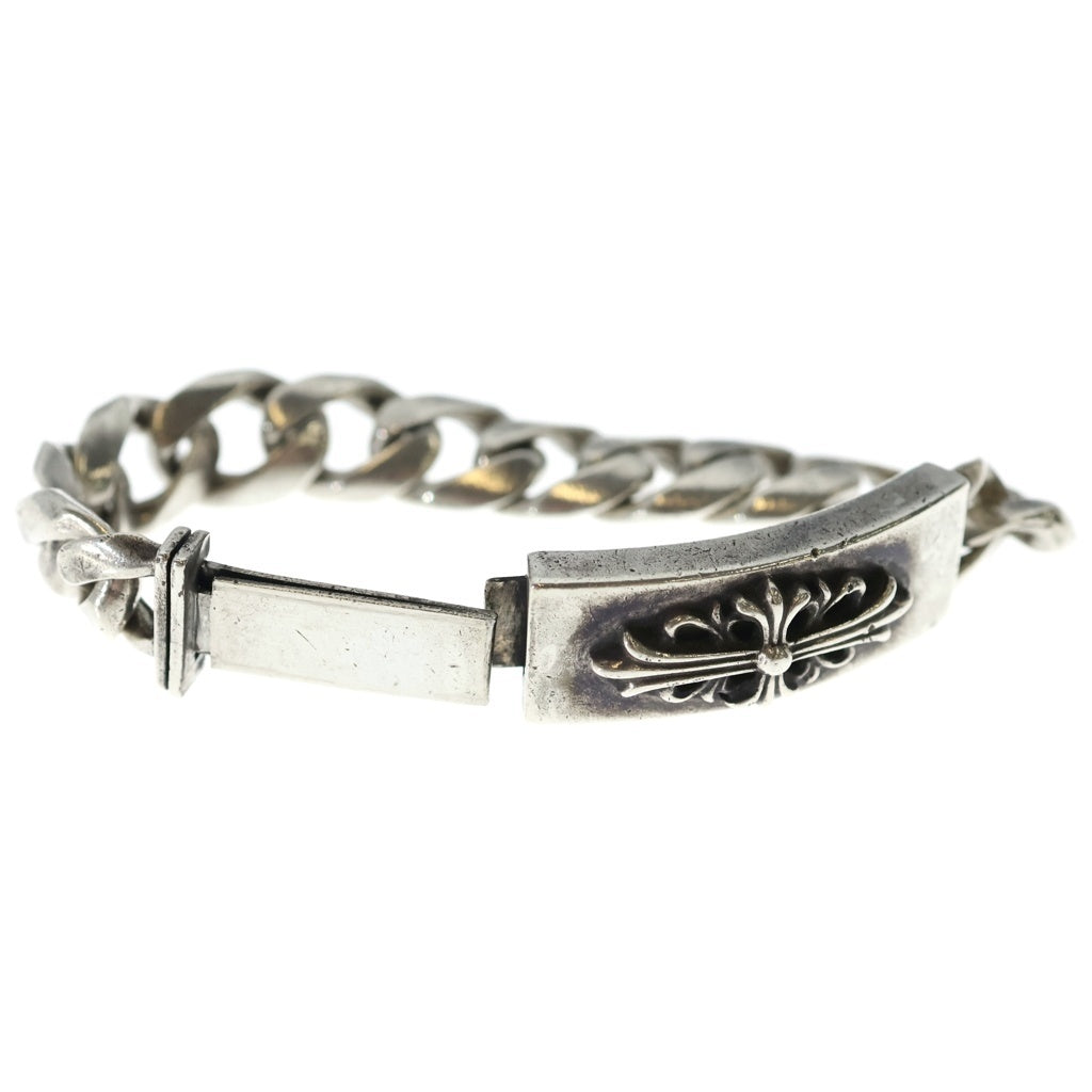 CHROME HEARTS(クロムハーツ) OLD ID FLORAL CRS オールド フローラルクロスIDクラシックリンク ブレスレット 11LINK シルバー