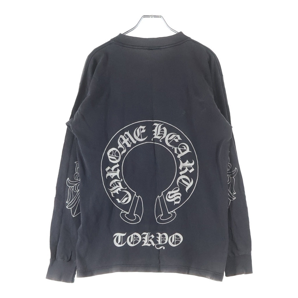 CHROME HEARTS(クロムハーツ) OLD Horseshoe Arm Floral L/S Tee 東京限定 バックホースシュー アームフローラル 長袖Tシャツ カットソー