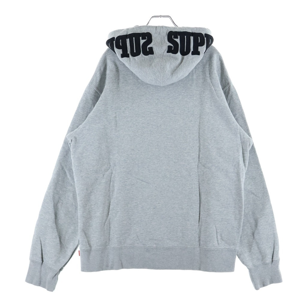 SUPREME(シュプリーム) 19AW Mirrored Logo Hooded Sweatshirt アップリケロゴ プルオーバースウェットパーカー フーディ グレー