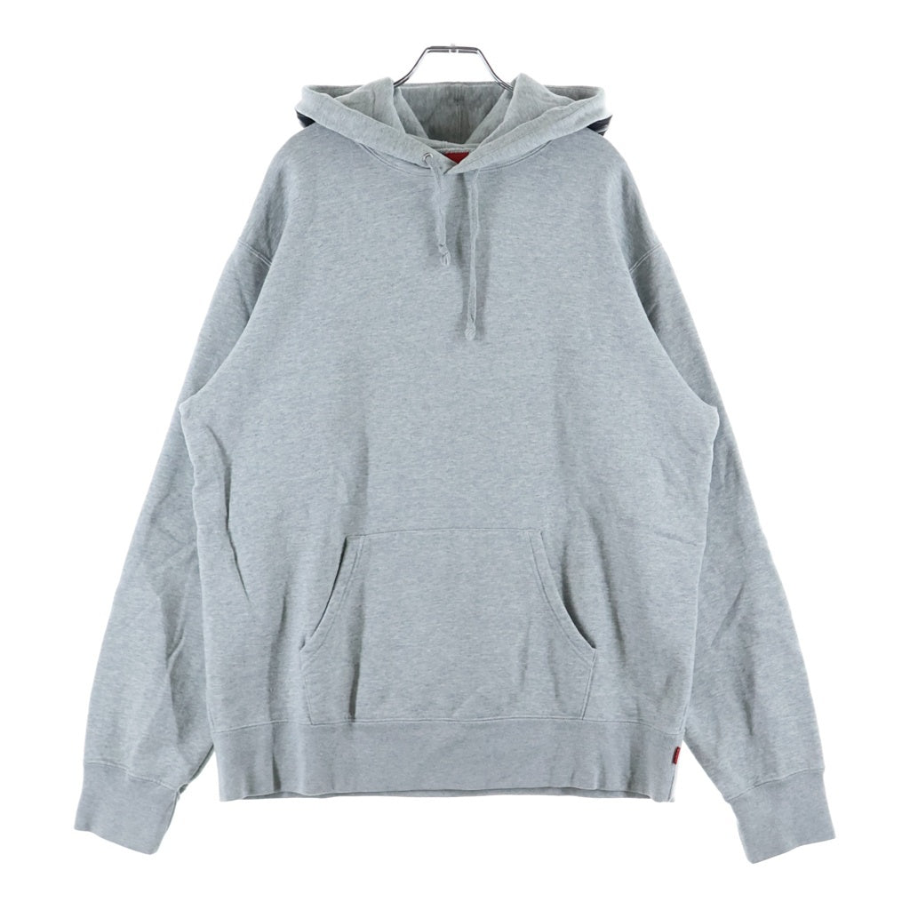 SUPREME(シュプリーム) 19AW Mirrored Logo Hooded Sweatshirt アップリケロゴ プルオーバースウェットパーカー フーディ グレー