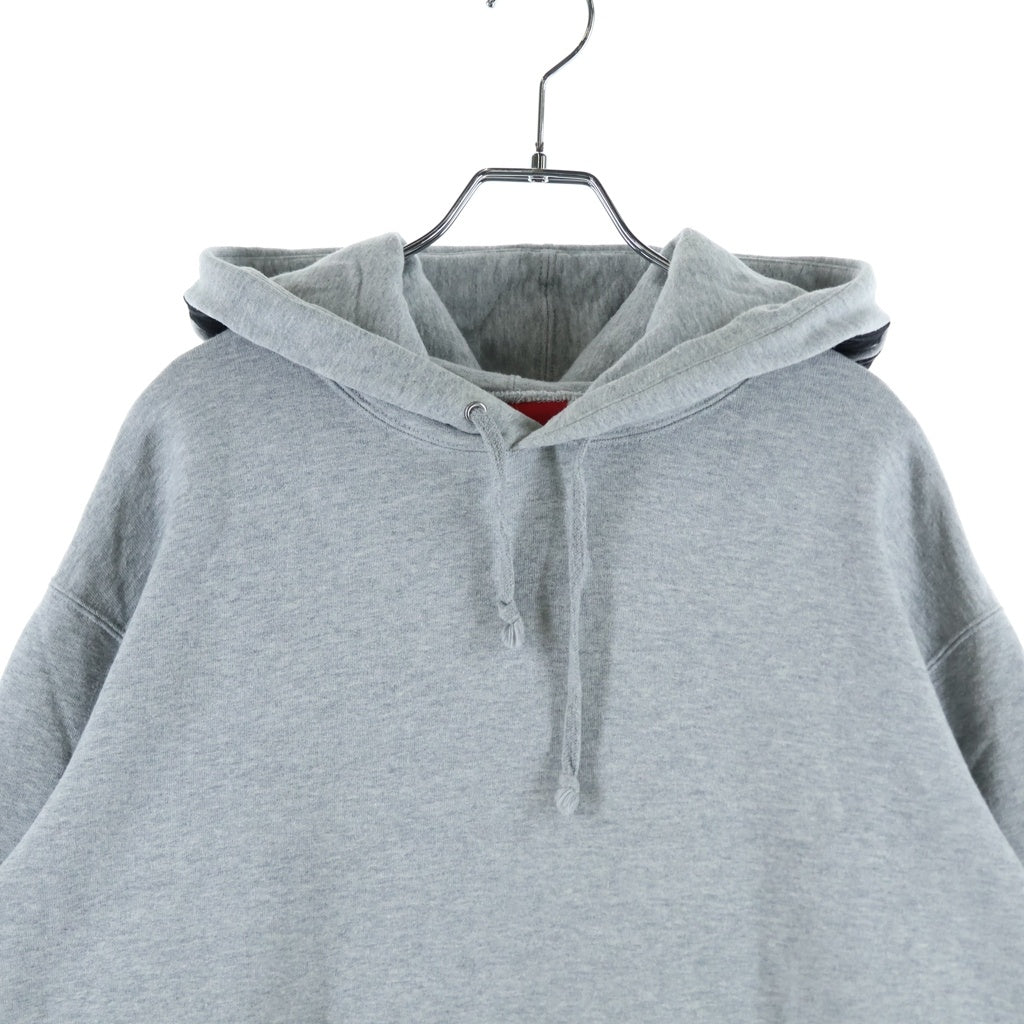 SUPREME(シュプリーム) 19AW Mirrored Logo Hooded Sweatshirt アップリケロゴ プルオーバースウェットパーカー フーディ グレー