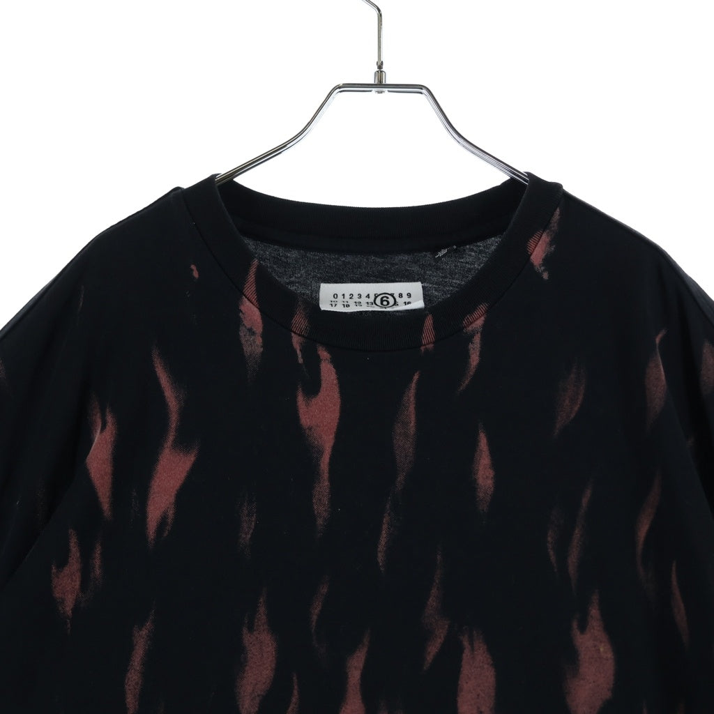 SUPREME(シュプリーム) 24SS ×Liquid Blue Oversized Tee リキッドブルー ファイヤー フレーム スカル ロゴ 半袖Tシャツ カットソー ブラック