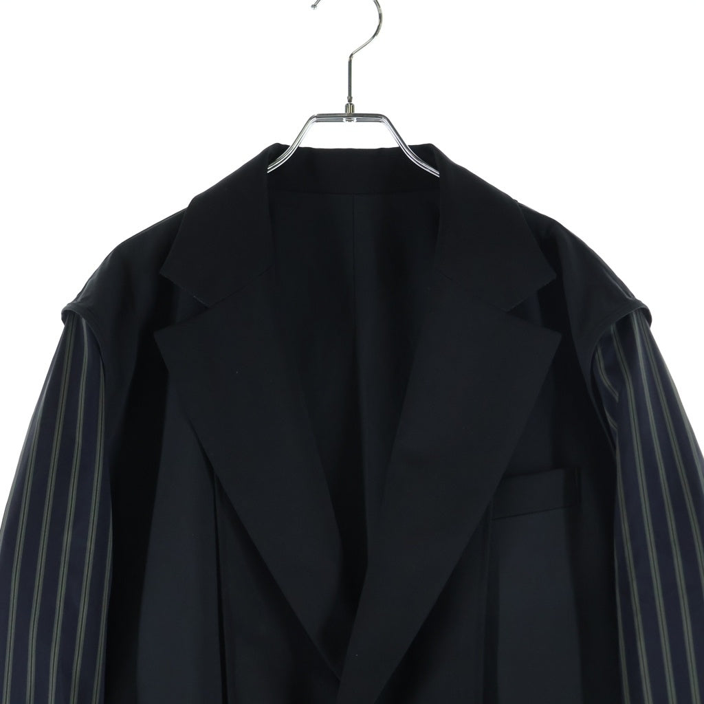 Sacai(サカイ) 24SS Suiting Coat アームストライプ柄 ドッキング