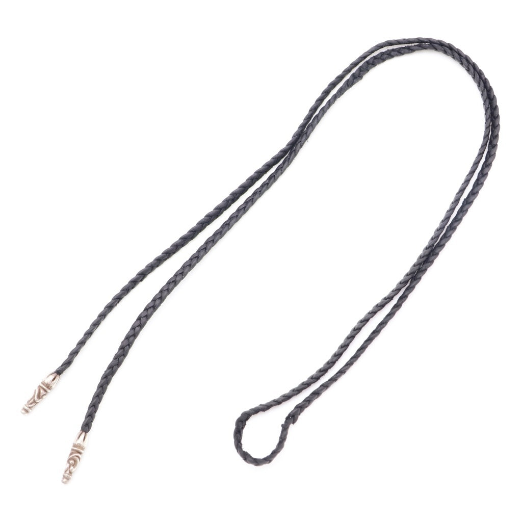 CHROME HEARTS(クロムハーツ) LEATHER BRAID SCROLL ネックレス レザーブレイドネックレス ブラック/シルバー BCA377