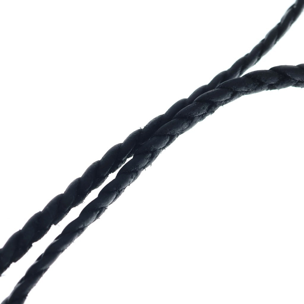 CHROME HEARTS(クロムハーツ) LEATHER BRAID SCROLL ネックレス レザーブレイドネックレス ブラック/シルバー BCA377