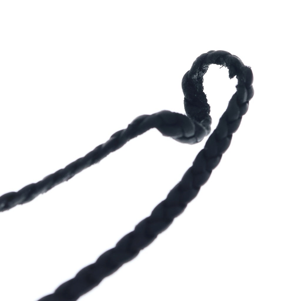 CHROME HEARTS(クロムハーツ) LEATHER BRAID SCROLL ネックレス レザーブレイドネックレス ブラック/シルバー BCA377