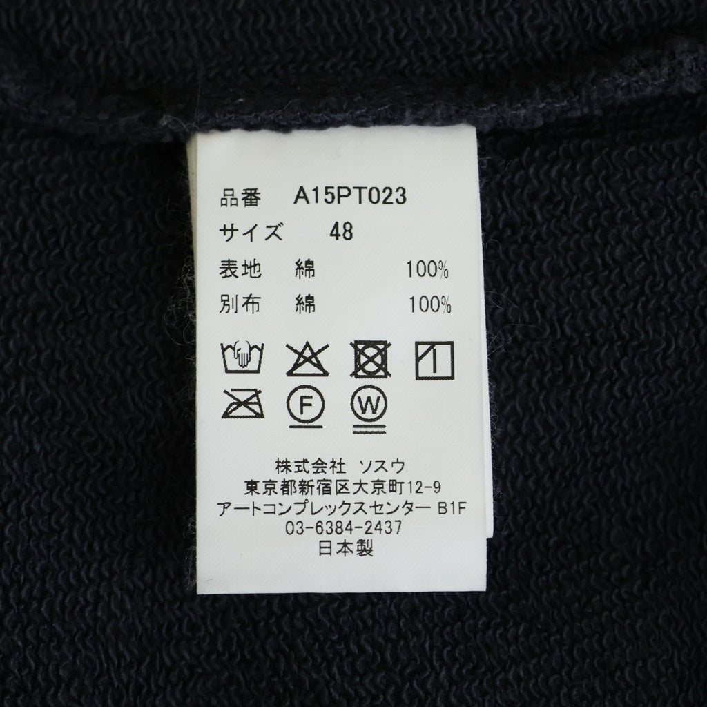 MAISON MIHARAYASUHIRO(メゾンミハラヤスヒロ) Waist Layered Denim pants ダメージ加工 ウエスト レイヤード ドッキング ジップフライ スウェット デニムパンツ ブラック A15PT023
