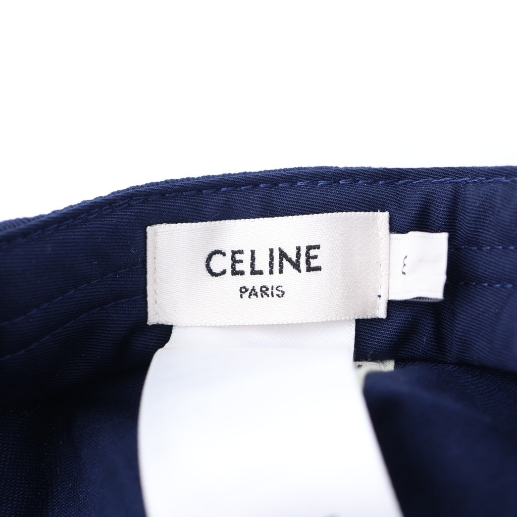 CELINE(セリーヌ) トリオンフ刺繍 ギャバジン ベースボールキャップ 帽子 ネイビー AA0B3234X.07NI