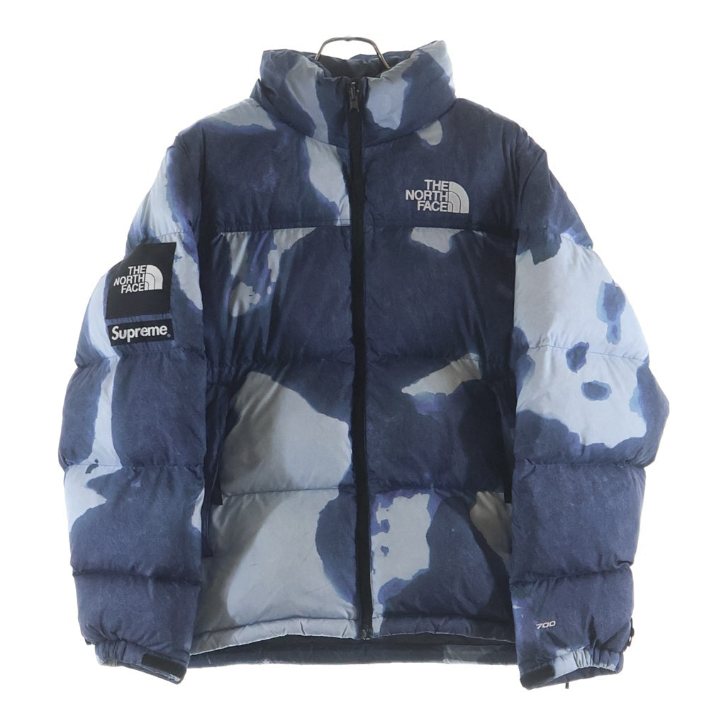 SUPREME(シュプリーム) 21AW Bleached Denim Print Nuptse Jacket ND52100I ブリーチド デニム プリント ヌプシ ダウン ジャケット ブルー
