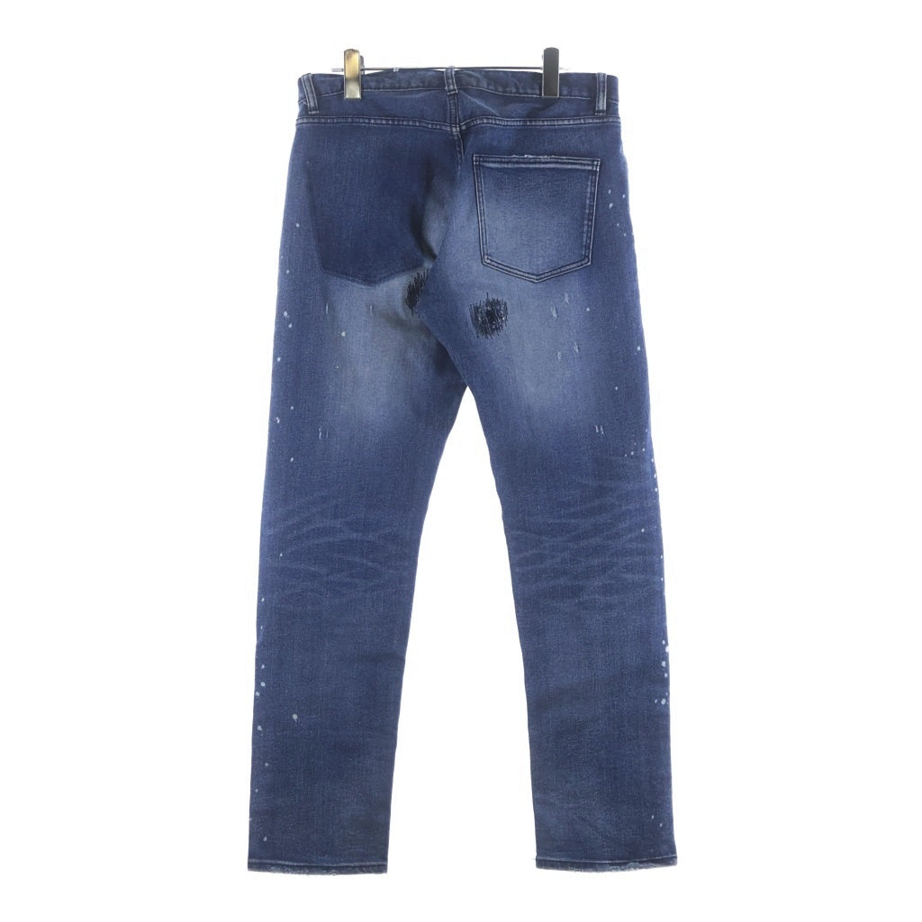 NUMBER (N)INE(ナンバーナイン) CLASH SLIM TAPERED DENIM PANTS ジップフライ クラッシュ スリムテーパードスリムパンツ インディゴ NMBpt747
