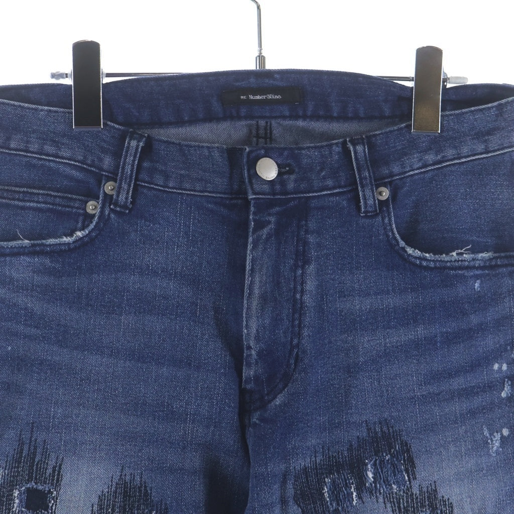 NUMBER (N)INE(ナンバーナイン) CLASH SLIM TAPERED DENIM PANTS ジップフライ クラッシュ スリムテーパードスリムパンツ インディゴ NMBpt747